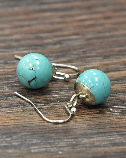 Natural Turquoise Solitaire Earrings