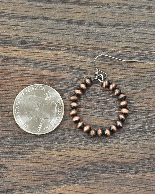 Navajo Copper Pearl Hoop Earrings